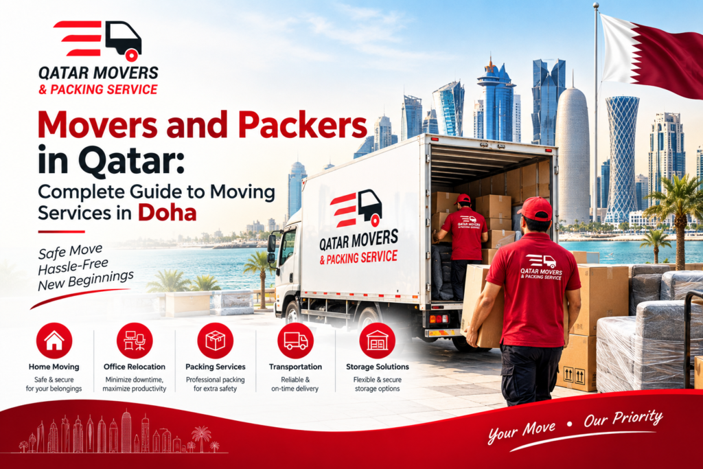 Professional movers and packers in Qatar handling a home relocation